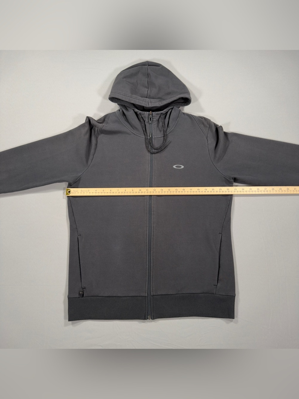 Oakley Enhance Technical Fleece Full Zip Hoodie Mens Large Gray Training Jacket - Picture 7 of 8